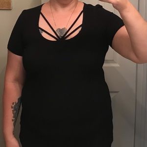 Like new Torrid black double V shirt size 1